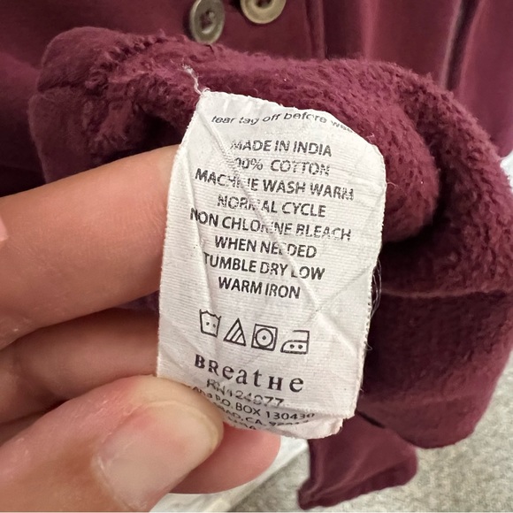 Prana Women's XS Tori Military Inspired Sweatshirt Jacket Button Up Berry Red - Picture 7 of 7